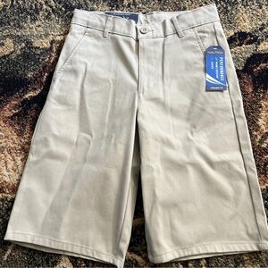 Nautica Boys Performance shorts School Uniform 14 Cotton Khaki Pockets Flat